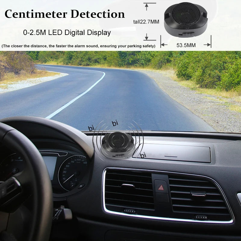 12V Four-Sensor Parking Kit with Buzzer, 22 mm Sensors
