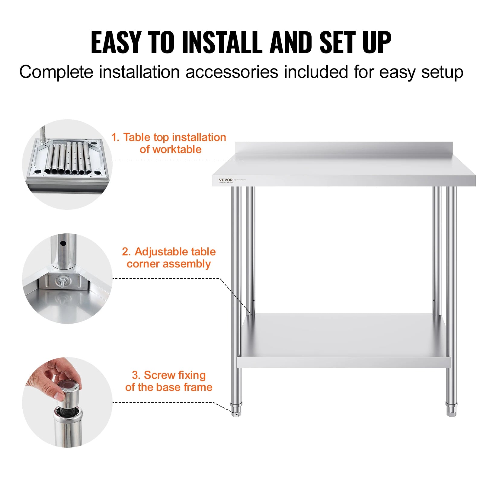 Stainless Steel Work Table 24x36 Adjustable Shelf Food Prep Station