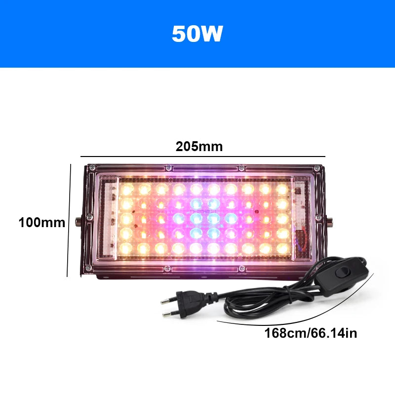 LED Plant Grow Floodlight, 50W, 100W or 150W Options