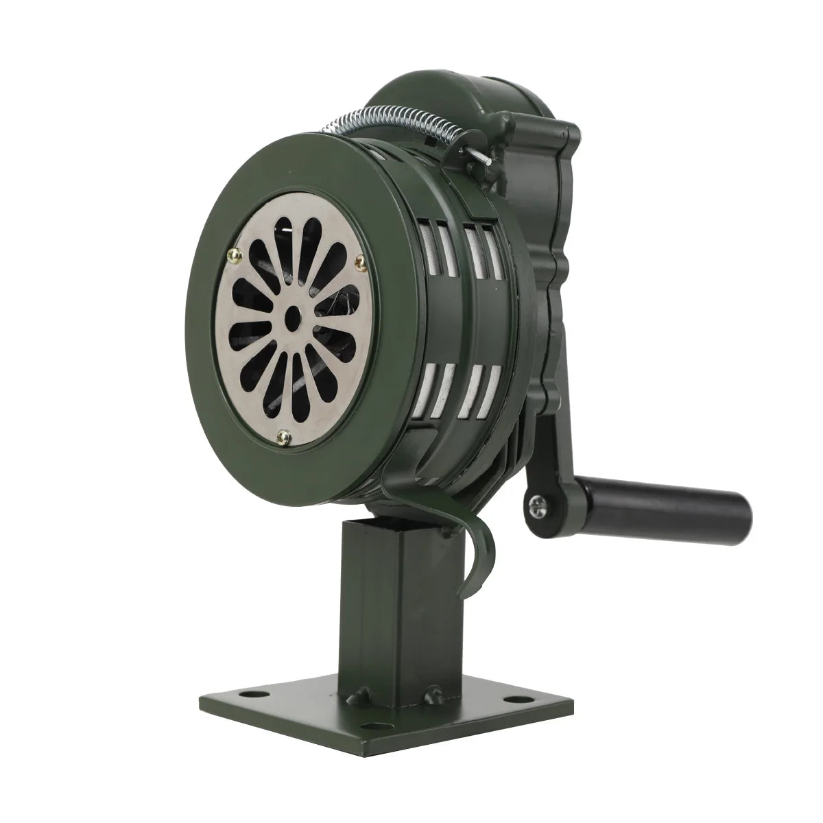 LK-100A Handhållen Siren Aluminiumlegering Manuell vevbar Siren Luftanfall Siren 110dB Högt Alarm för Nödsituation Skola Shopping Brand- och Luftsäkerhetslarm System