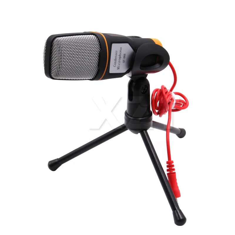 Wired Condenser Microphone with Holder, 3.5 mm Plug, for PC
