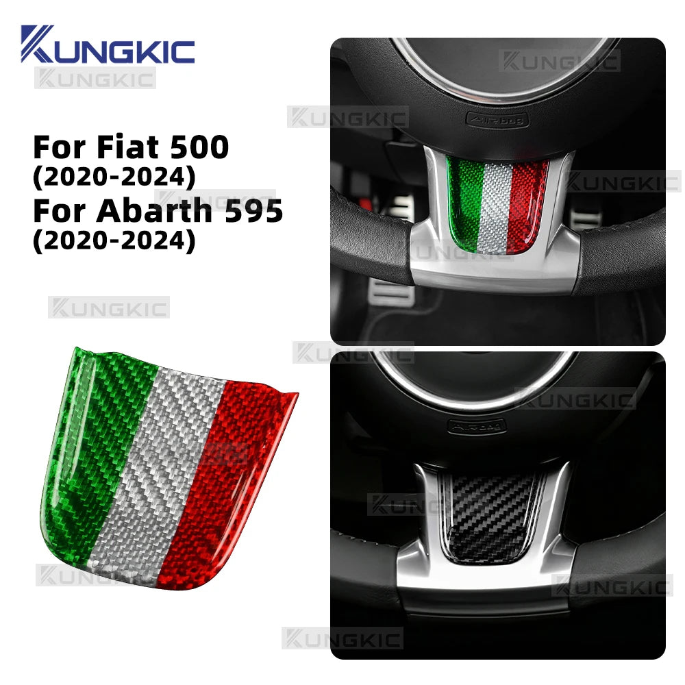 Real Hard Carbon Fiber Bottom Trim for Fiat 500 Abarth 595 2020-2023