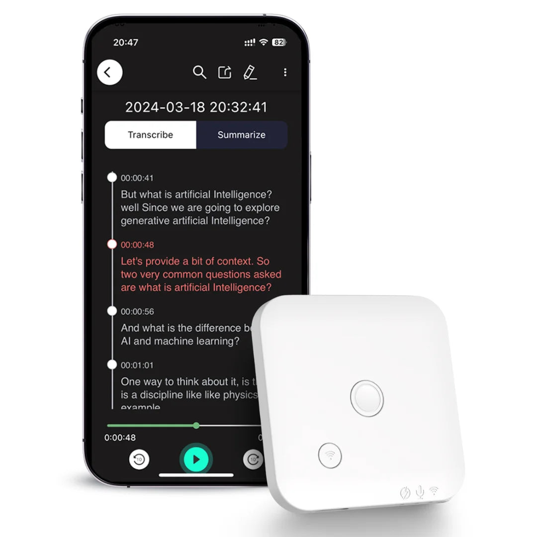 AI-Powered Voice Recorder and Call Recorder with Speech-to-Text & Summarization, Supports 100 Languages, 64GB Storage Spy-shop.com