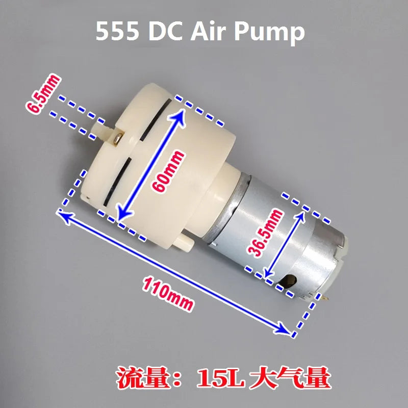 Micro pompă de aer cu motor 555, 12V 24V, pompă electrică, pompă de oxigen pentru acvariu, mini pompă de aer cu motor