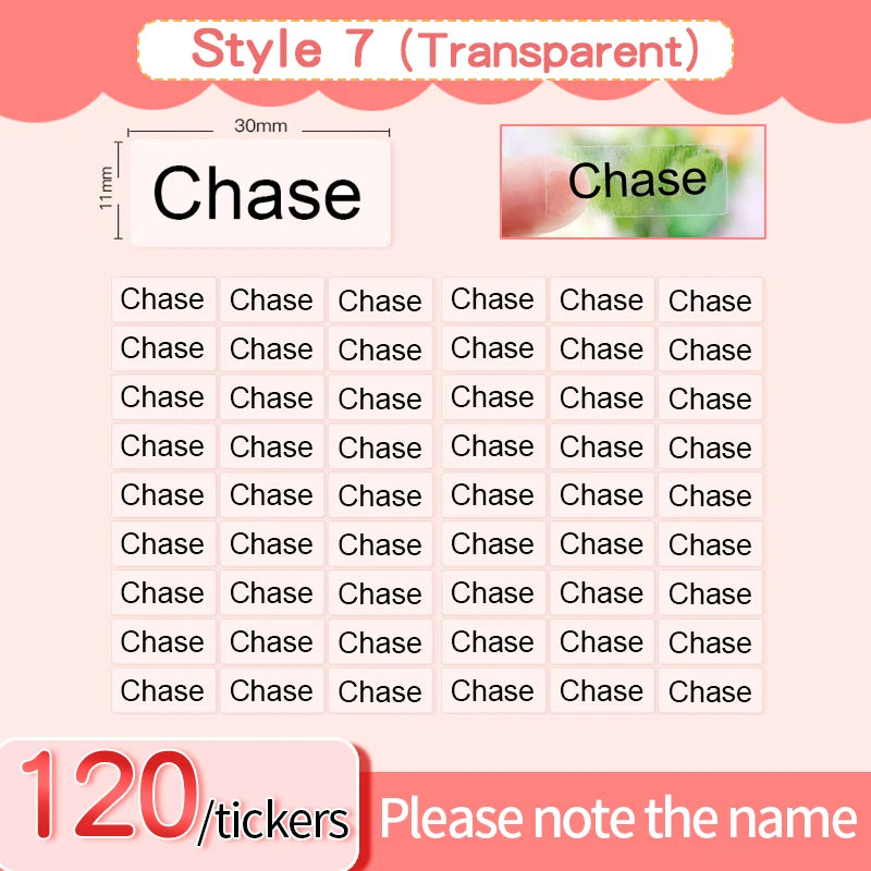 Personalized Name Labels – Style and Pack Options