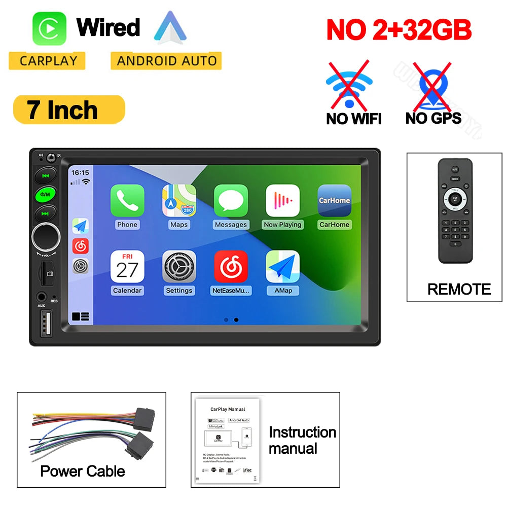 7/9/10 Zoll Universal Android 13 Autoradio 32G/64G Autoradio Android 2 Din Car Radio GPS BT Zentrale Multimedia Intelligente Fahrzeugssysteme