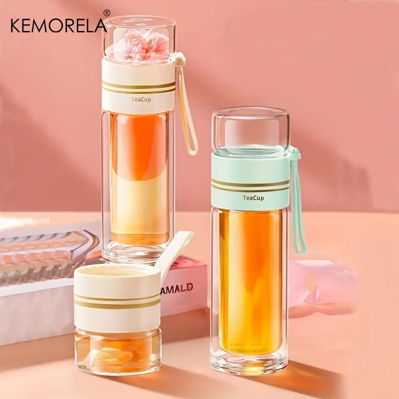 Double-Wall Tea Mug with Infuser, Colour Options
