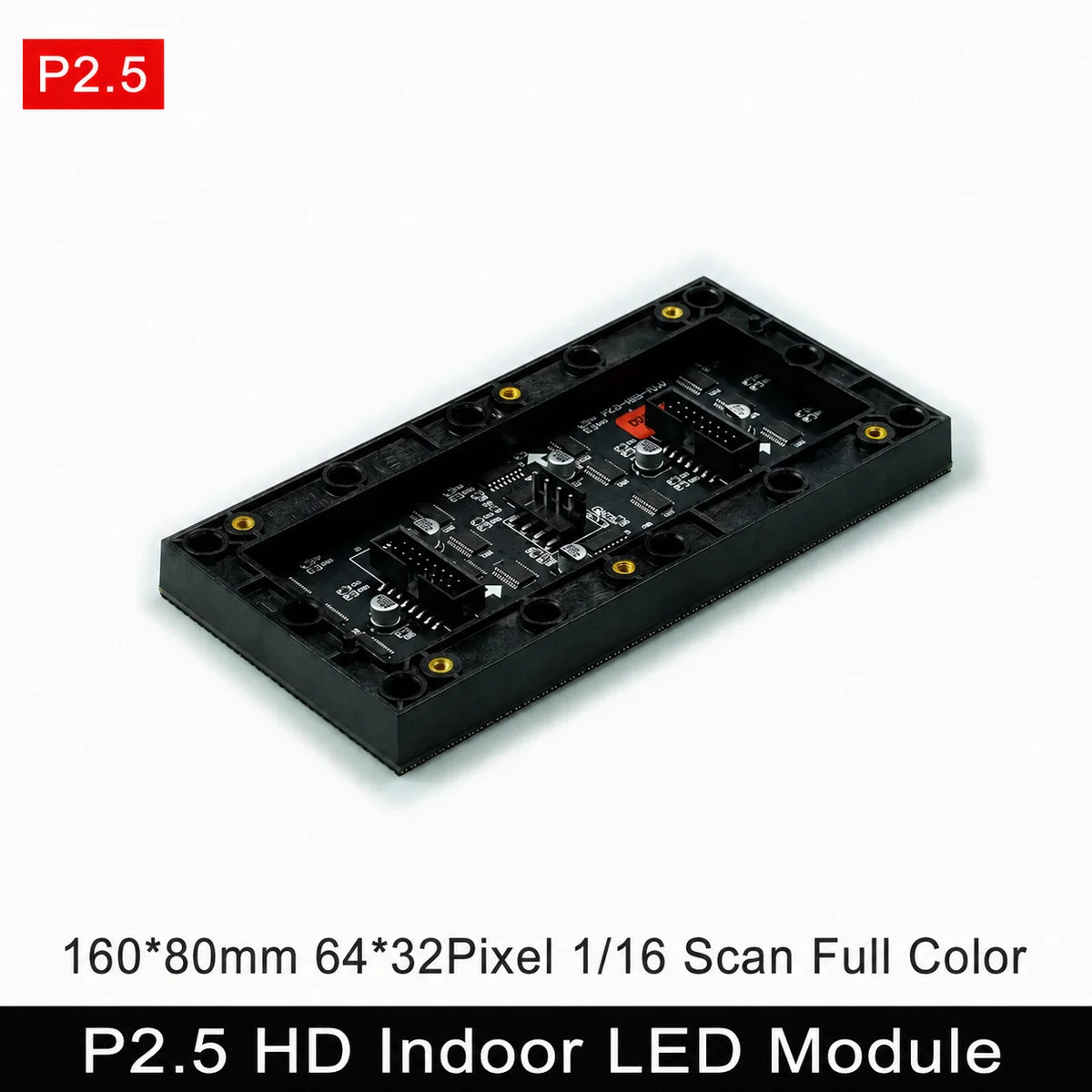 Panel LED RGB para interiores P2.5, 64 × 32 píxeles, HUB75