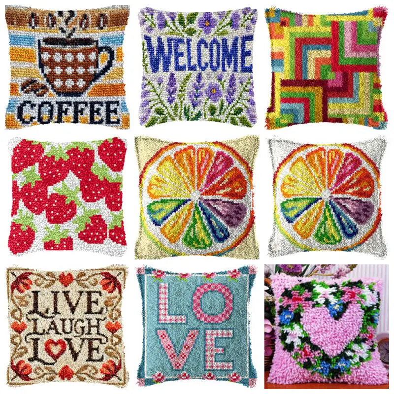 Καλούπι Κεντήματος Κουτιού 43 × 43 cm Latch Hook Cushion Craft Kit
