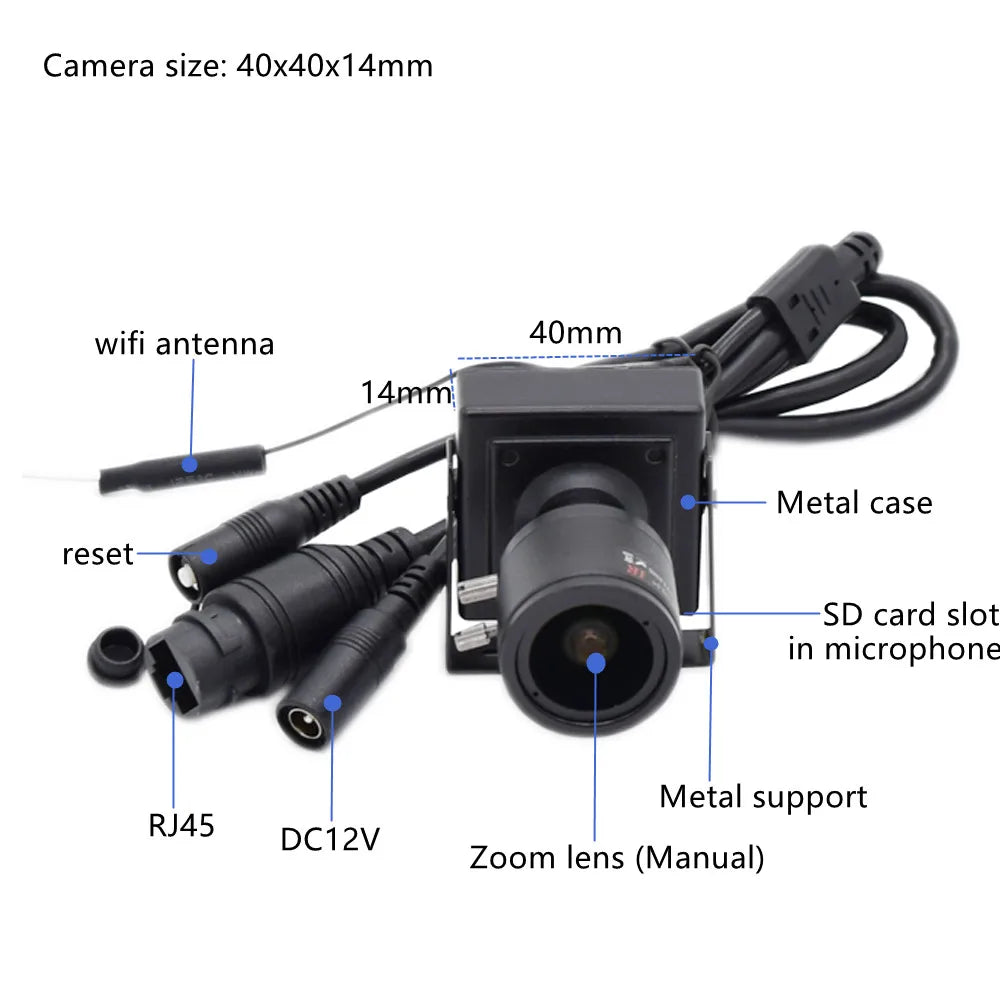 Mini Wireless IP Security Camera 5MP with SD Card Slot