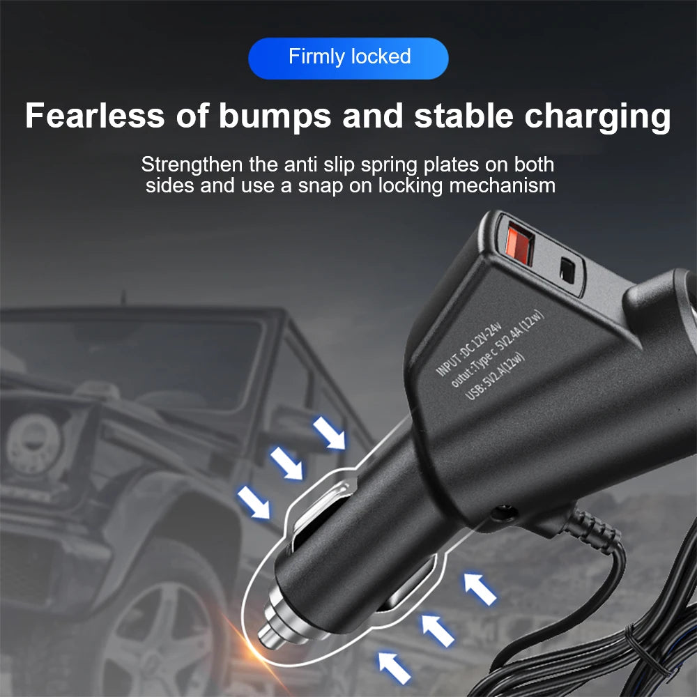 USB punjač za automobil s prikazom napona, opcije A/B