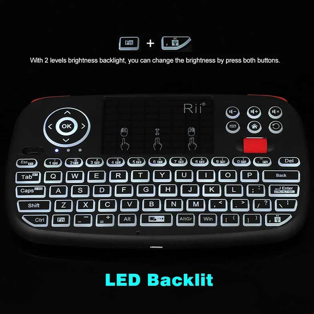 I4 Mini Wireless Keyboard with Touchpad