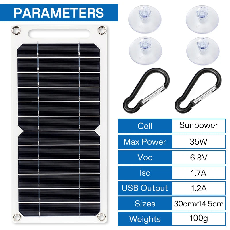 Portable Monocrystalline USB Solar Panel, 300 × 145mm