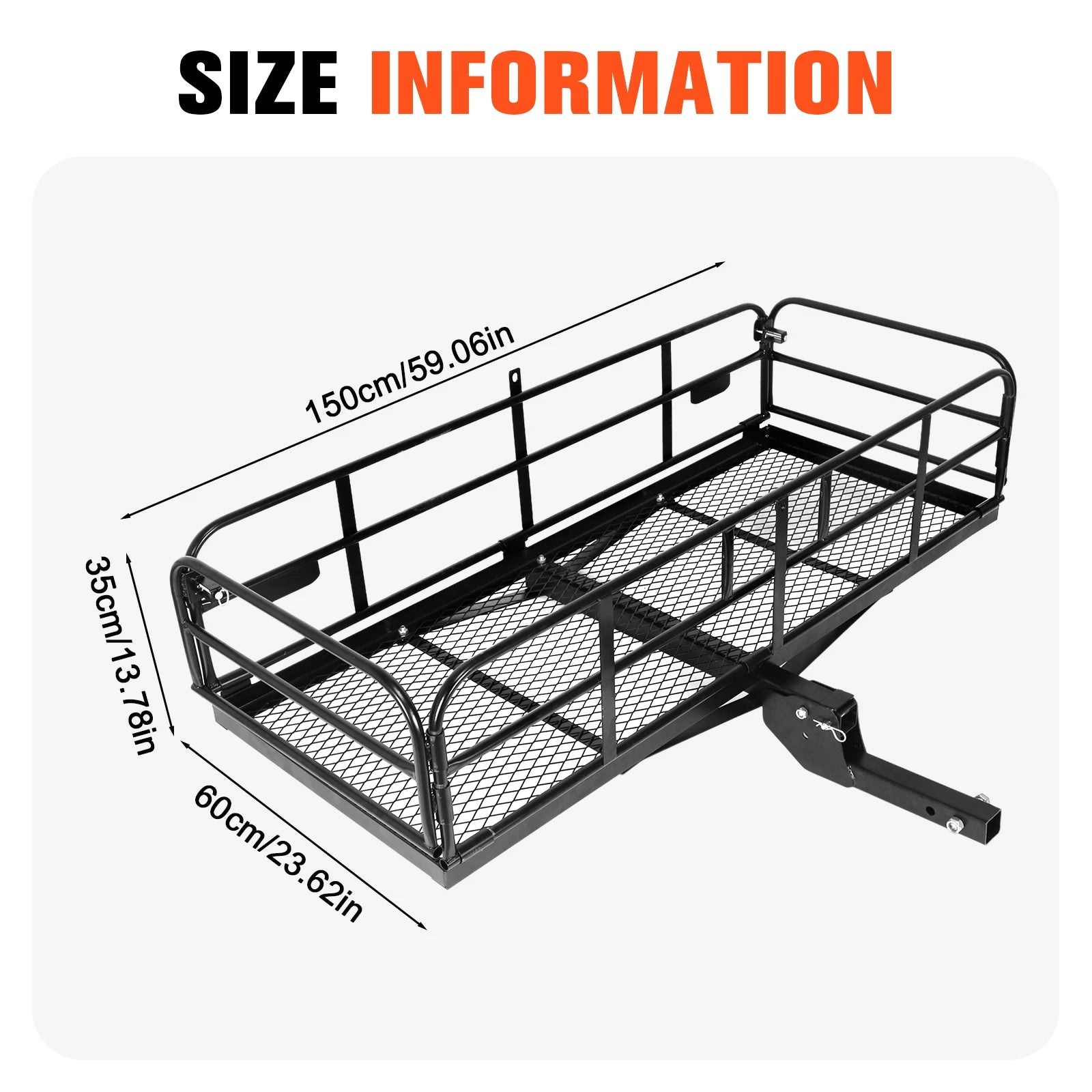 Hitch Cargo Carrier 500 LBS with Hitch Stabilizer for 2-Inch Receiver