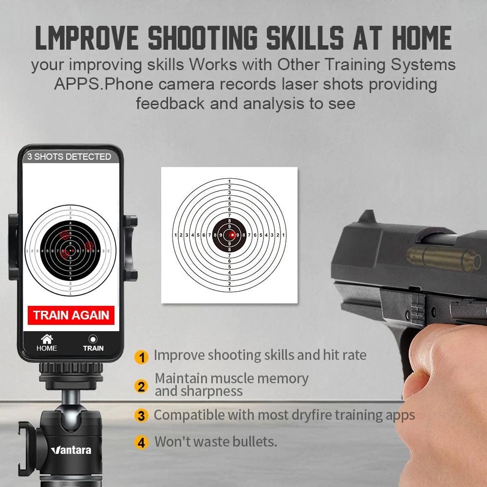9mm Laser Training Cartridge for Dry Fire Pistol Practice