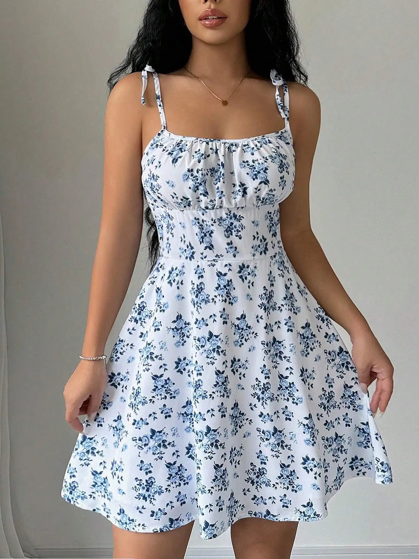 Women's Summer Floral Spaghetti Strap Beach Short Dress,Womens Dresses,Woman Clothing,Woman Clothes,Sundress,New In Dress 2025 