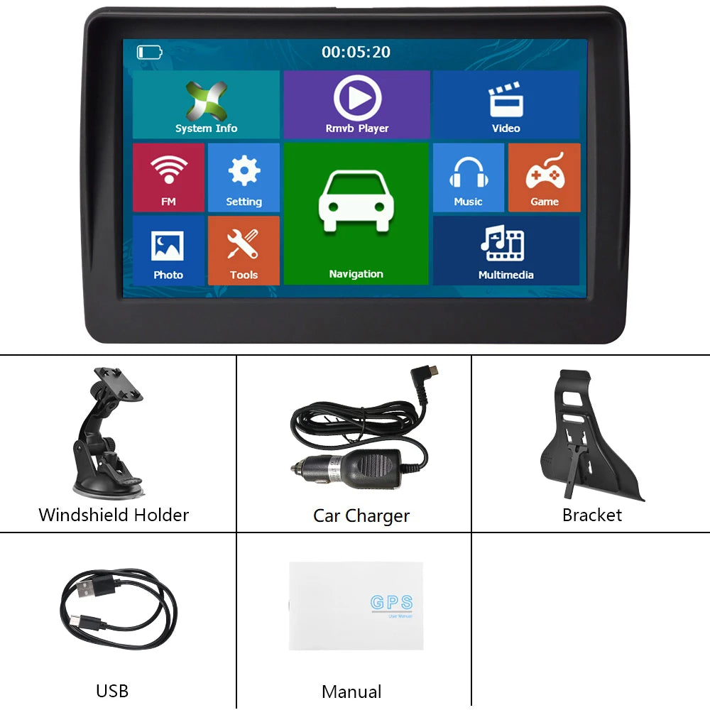 7-inch TFT LCD Touchscreen GPS Navigator with FM Voice Guide