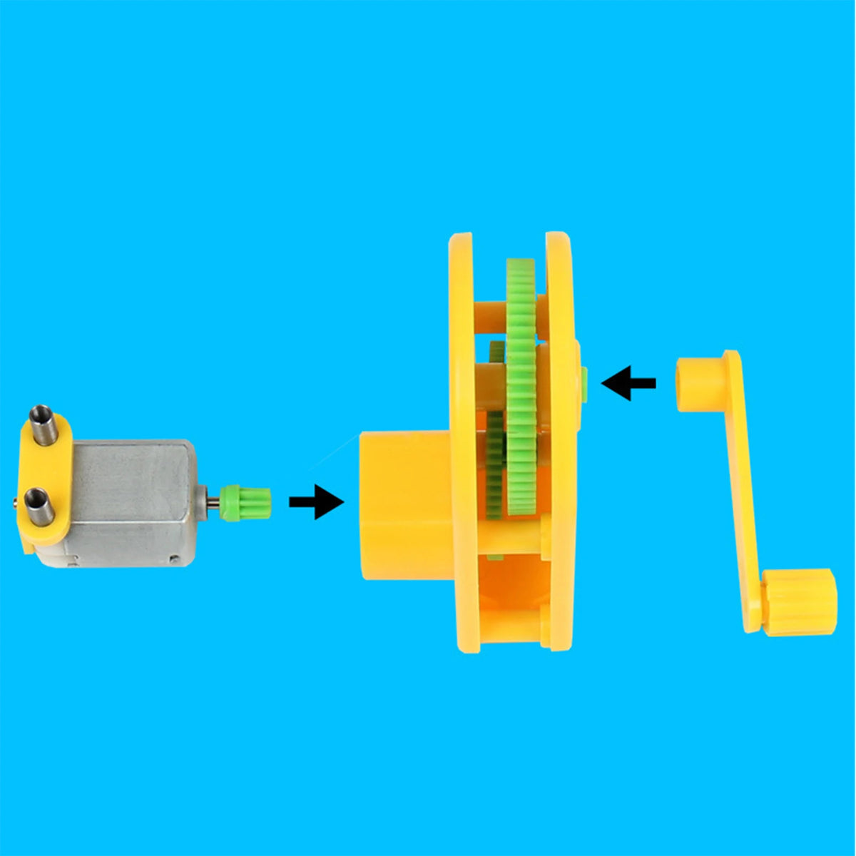 Kit de modelo científico de gerador com manivela para montar