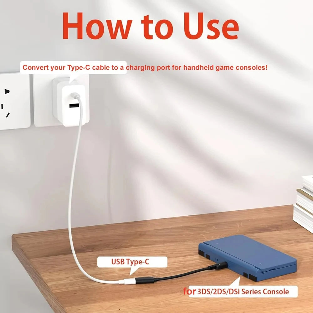 USB-C-latauskaapeli yhteensopiville Nintendon käsikonsoleille