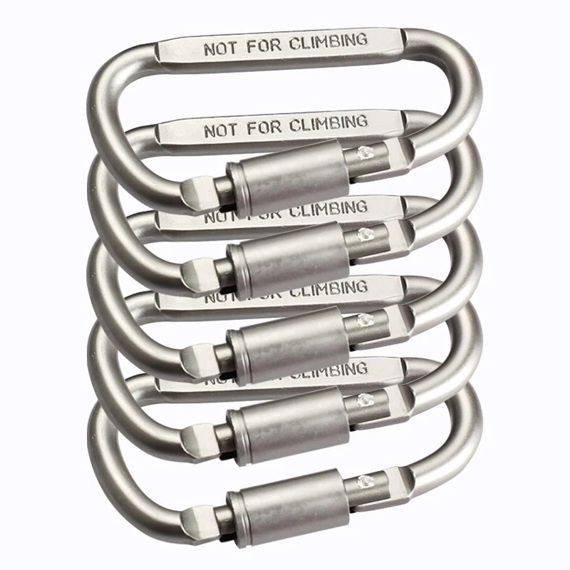 Set Wholesale Sale  Backpack Carabiner Keychain Outdoor Camping Tools Hiking Aluminum Alloy D-ring Snap Clip Lock Buckle
