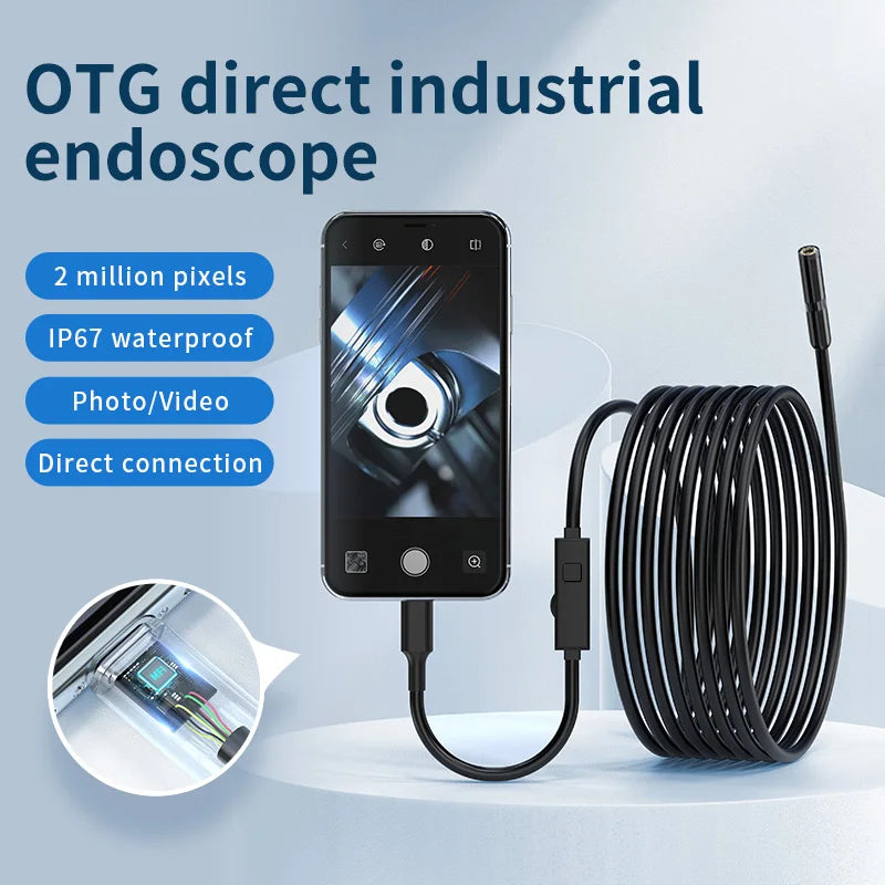 2MP Endoscope Camera 8mm for iPhone and Android, Dual Lens