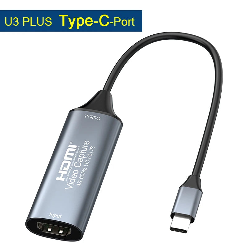 Scheda di acquisizione video HDMI 4K a 60Hz completa UHS USB 3.0 Dispositivo di acquisizione HDMI a USB Type-C Registratore per diretta OBS Gaming PC