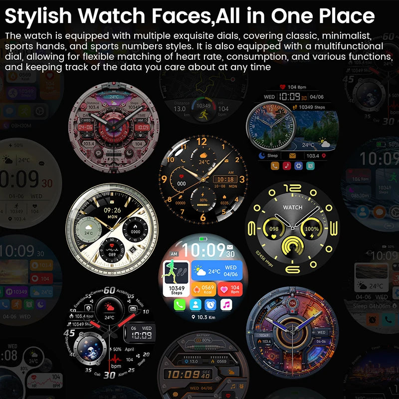 2025New For Android and ios Smart Watch Men AMOLED Screen GPS Motion trajectory Heart Rate Bluetooth Calls SmartWatch Waterproof 