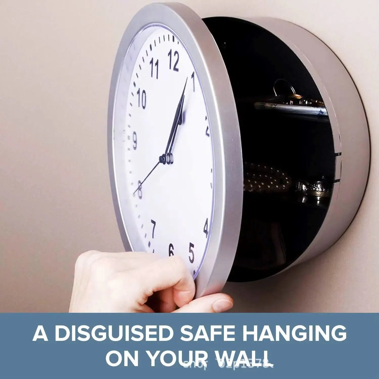 Horloge murale cachée avec coffre-fort et rangement secret pour argent liquide et objets de valeur