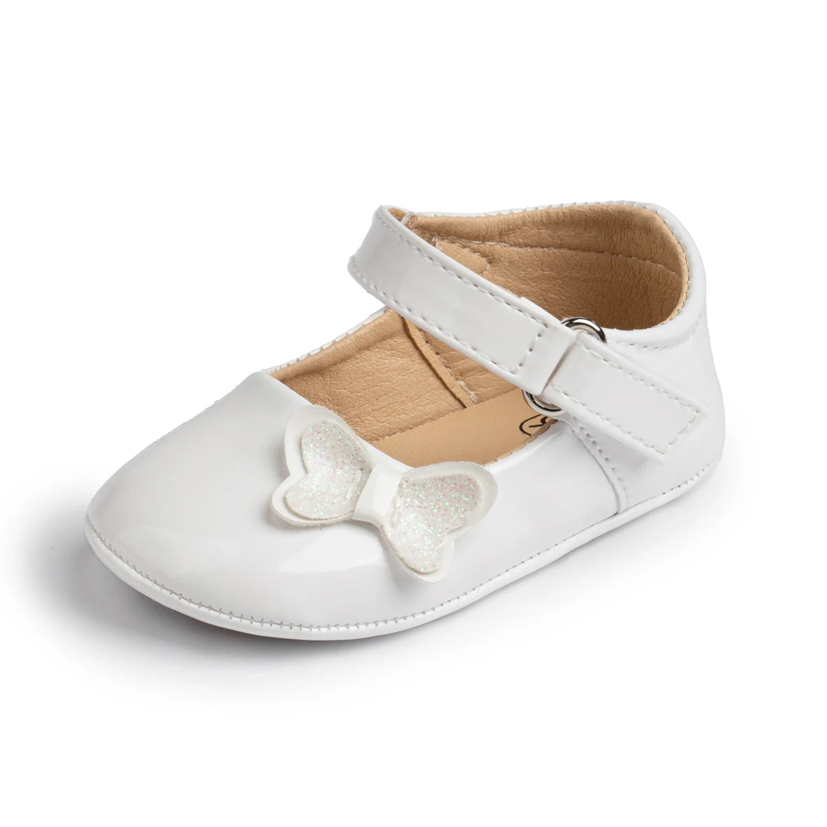 Newborn Baby Non‑Slip PU Walking Shoes with Soft Rubber Bottom