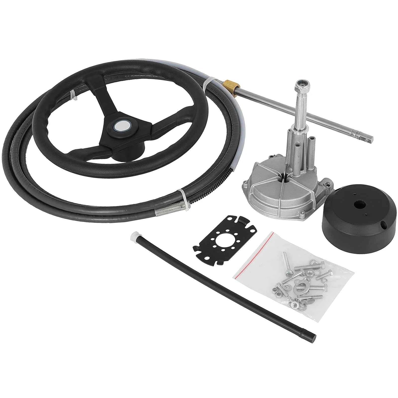 VEVOR Outboard Marine Steering System 13" Rotary Wheel 10'-16' Mechanical Cable for Yachts and Fishing Engine Boat Accessories