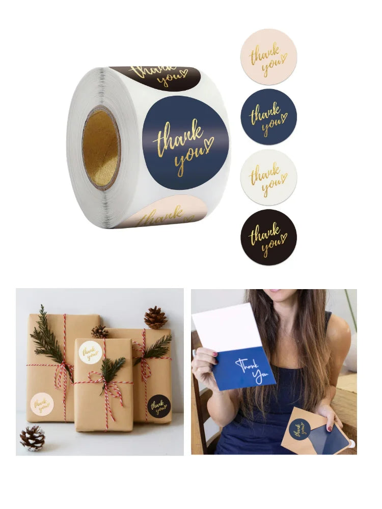 500pcs Blue Thank You Stickers for Gifts and Envelopes