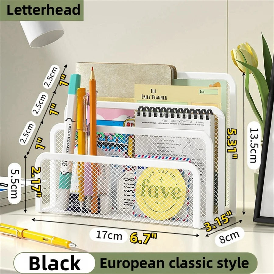 Metal Mesh Desktop Mail Organiser