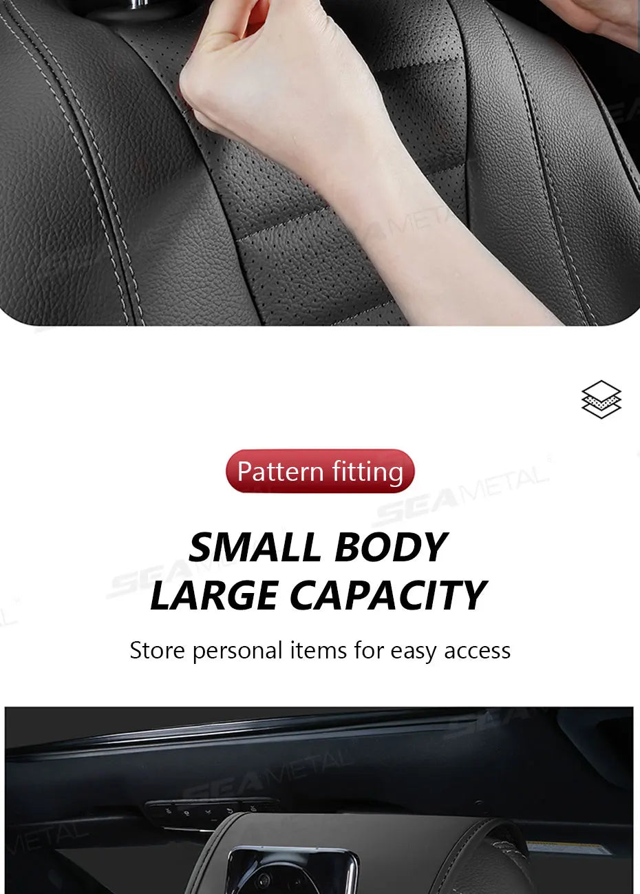 SEAMETAL Car Headrest Cover Wear-Resistant Leatherette Car Seat Pillow Protector Skin-Friendly Anti-Scratch Protection Cover