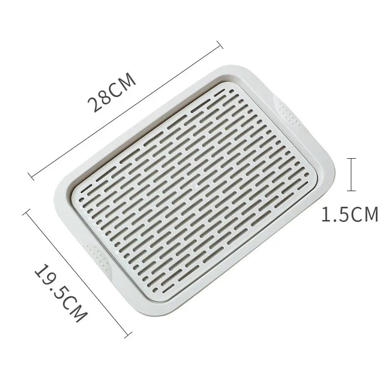 Rectangular Draining Tray with Slotted Insert