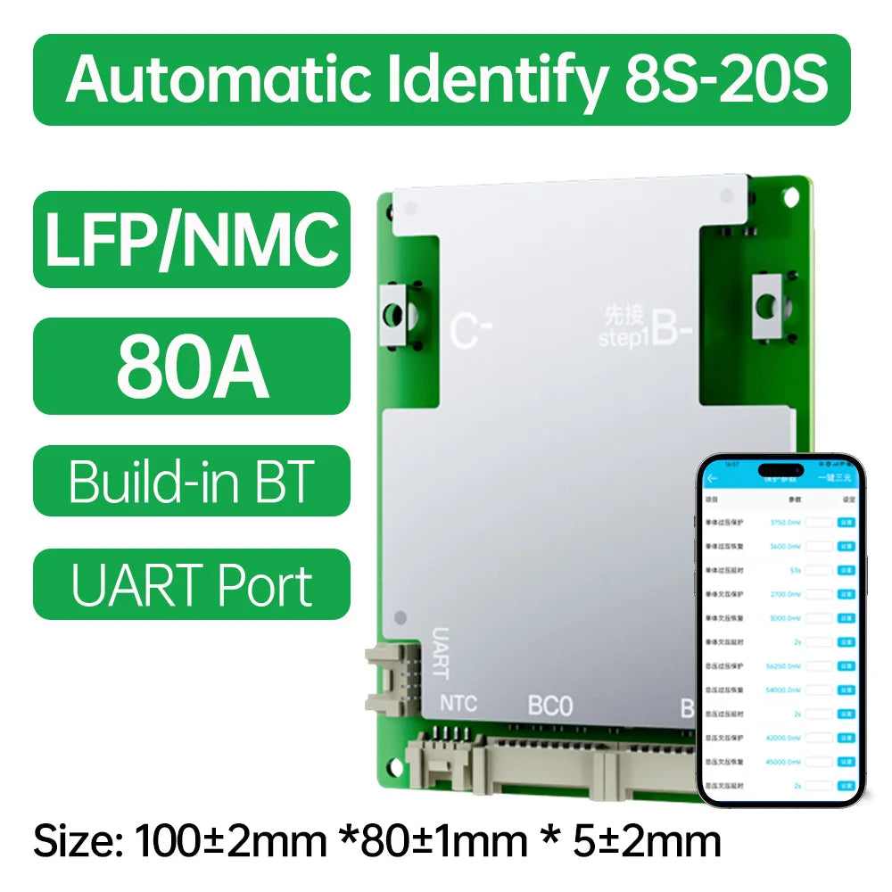 Inteligentný BMS pre akumulátory LiFePO4 alebo Li-Ion DB20SA02
