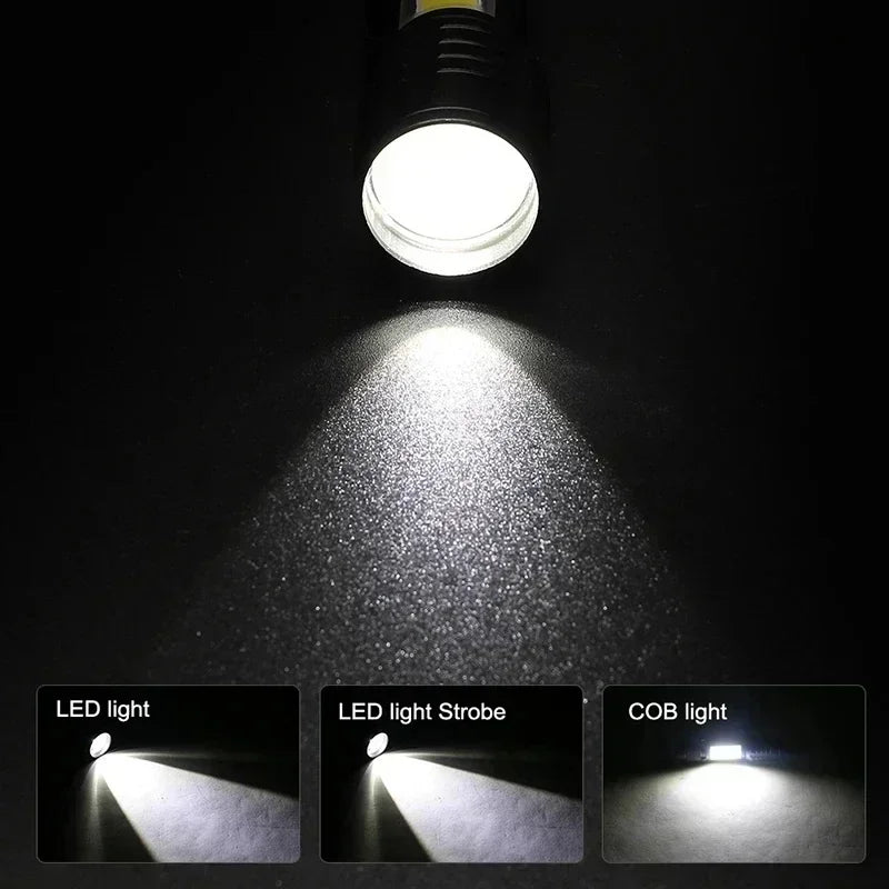 USB Rechargeable Clip Flashlight with Side Light