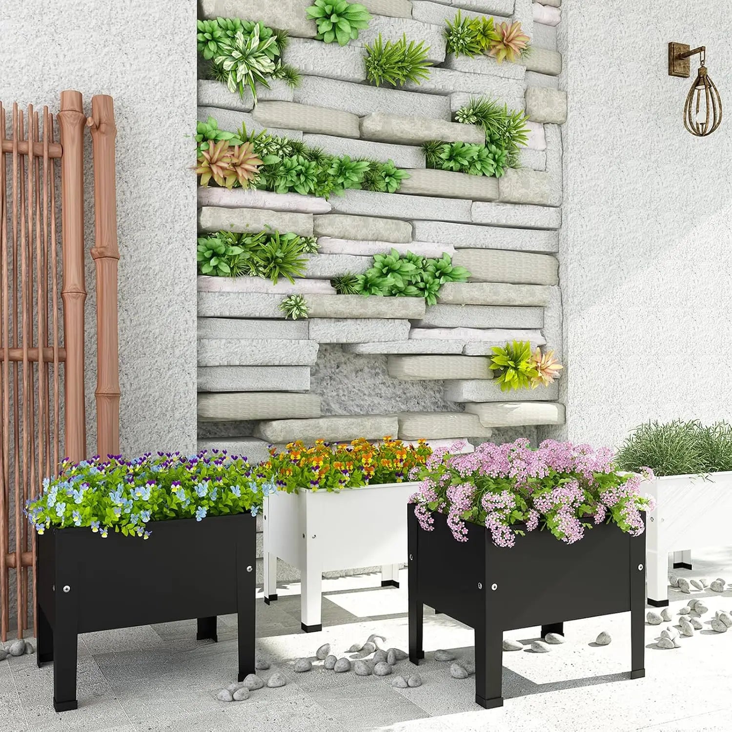 14 Inch Elevated Metal Garden Bed with Legs for Patio Plants