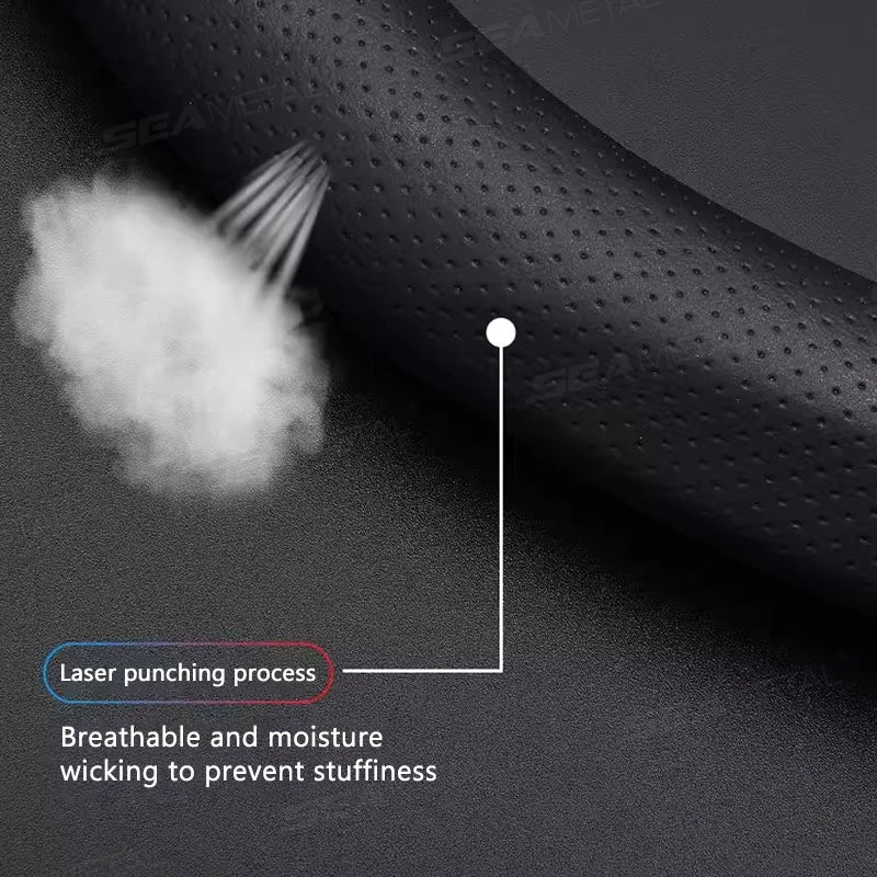 SEAMETAL Heavy-Duty Car Steering Wheel Cover Universal Steer Wheel Protector for 37-39cm Breathable Anti-Slip Protection Cover