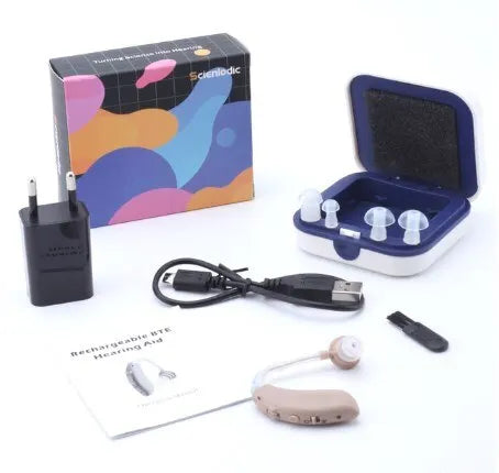 Rechargeable Behind-the-Ear Sound Amplifier