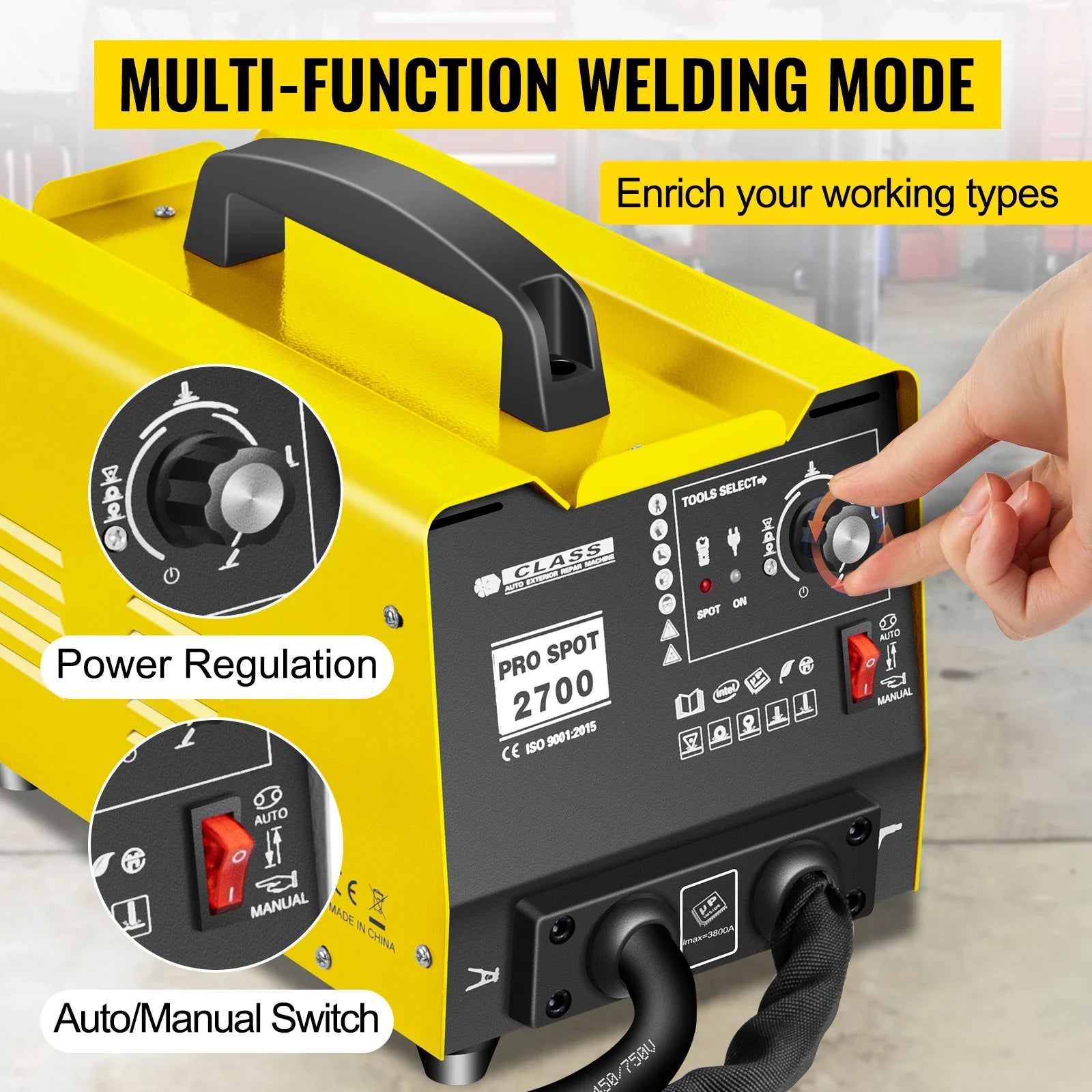 VEVOR 3500A Dent Puller Spot Welder Kit with Dual Guns