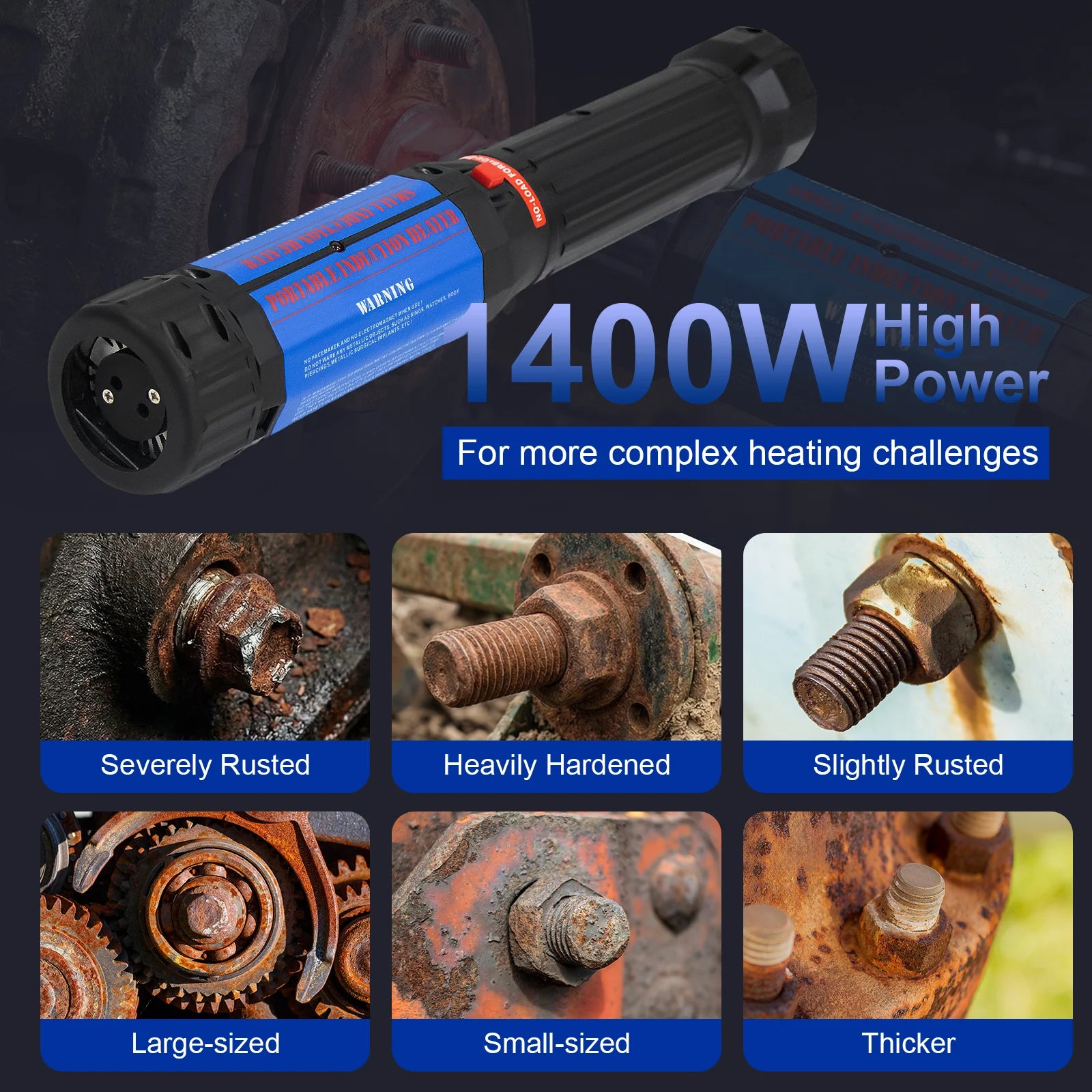 1400W Magnetic Induction Heater Kit for Rusted Bolt Removal