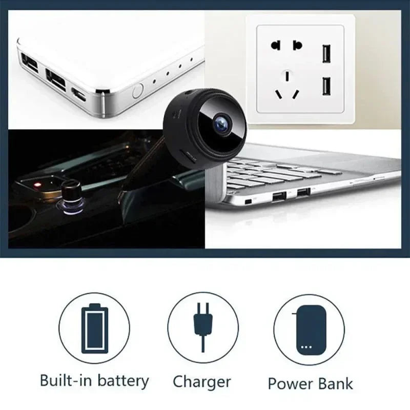 Mini WiFi bezpečnostná kamera A9 s nočným videním a upozorneniami na pohyb