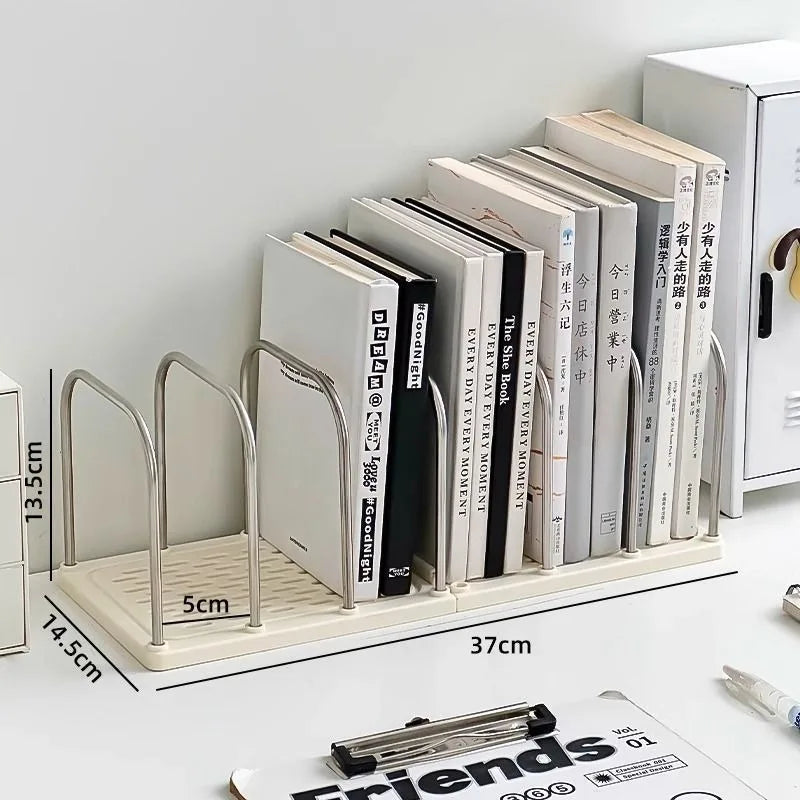 Desktop Bookshelf with Non-Slip Base for Desk Storage
