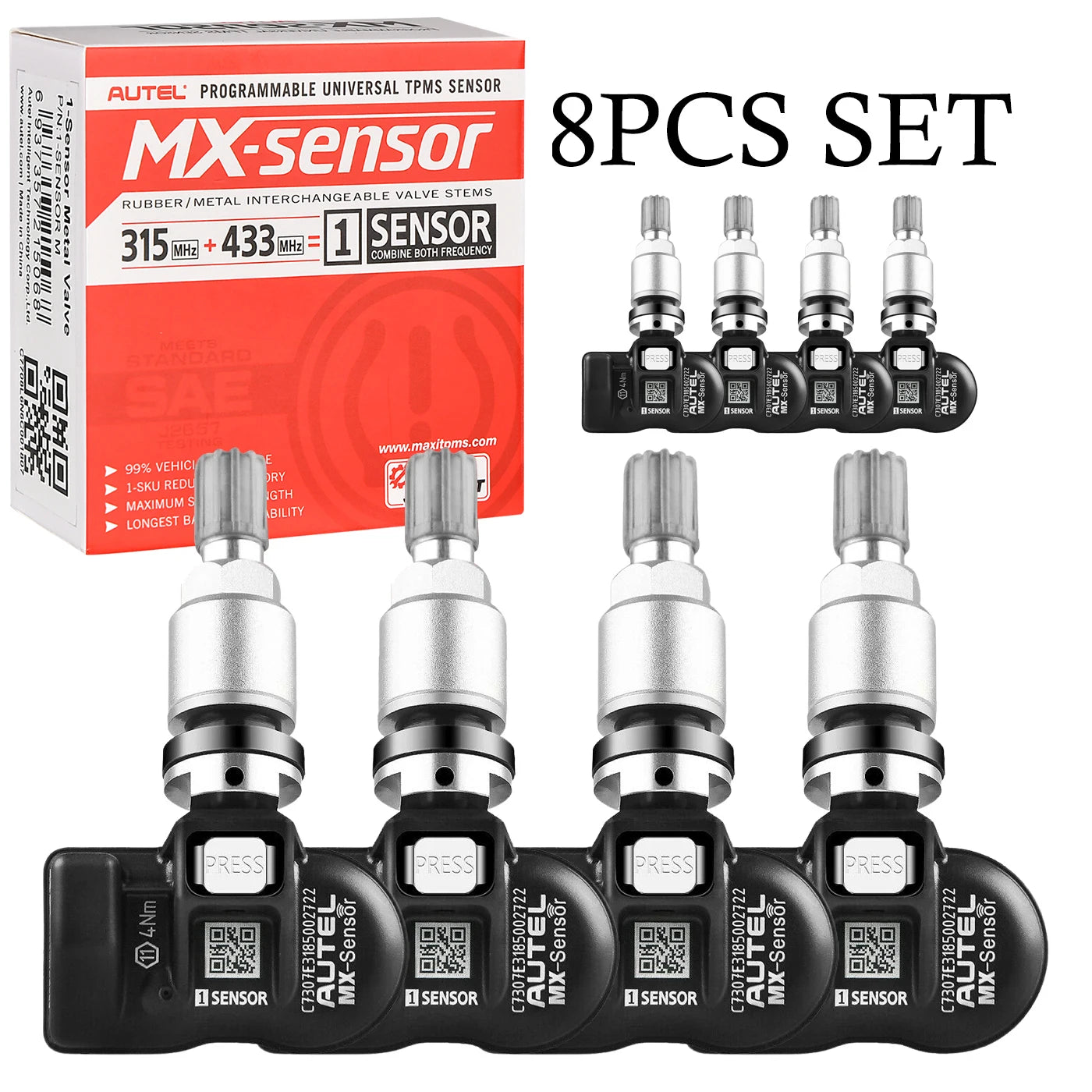 Autel MX TPMS-sensor 2-i-1 315MHz & 433MHz klonbar
