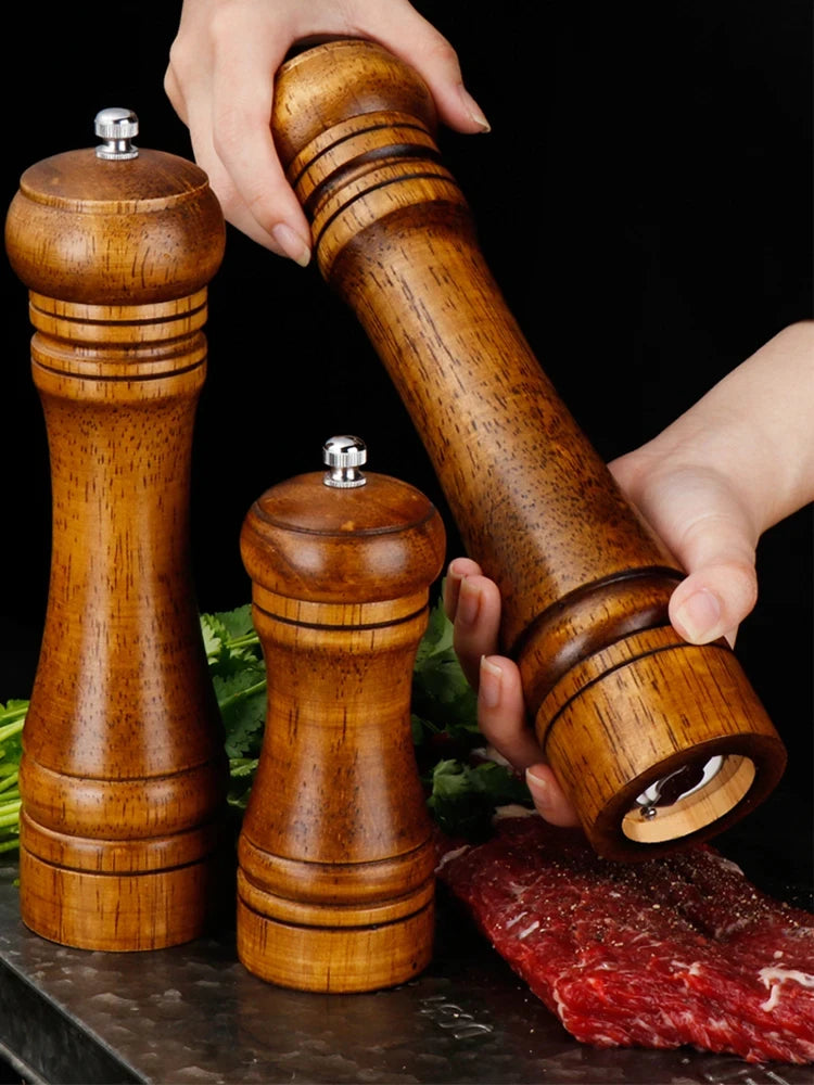 Wooden Salt & Pepper Mill, 5–10 Inch Options