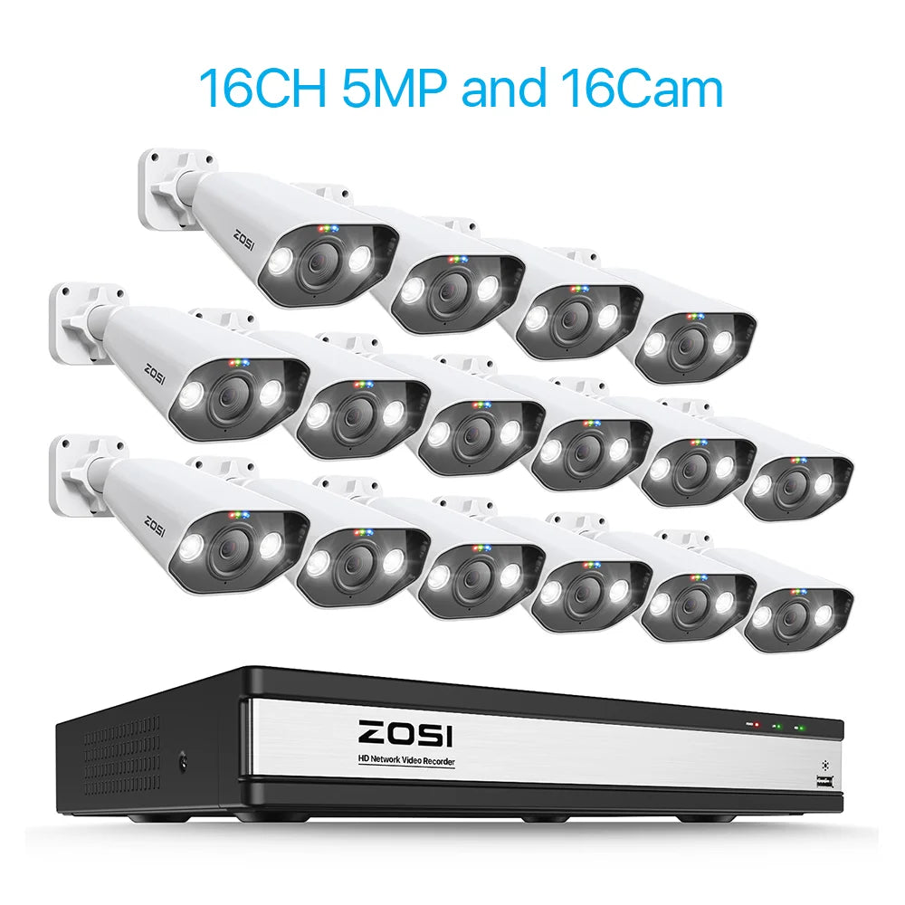 ZOSI 16-Channel 8MP PoE Security Camera System with 4TB HDD