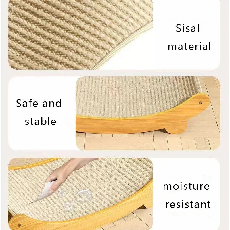Wooden Cat Scratching Pads Multifuction Cats Sleeping Bed Detachable Wear-resistant Cat Scratch Board Kitten Grinding Cats Toys 
