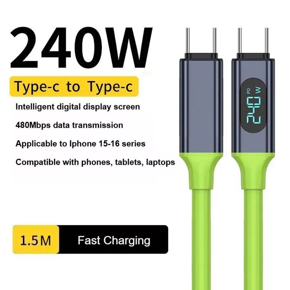Καλώδιο φόρτισης USB-C μήκους 1.5 m με ψηφιακή οθόνη