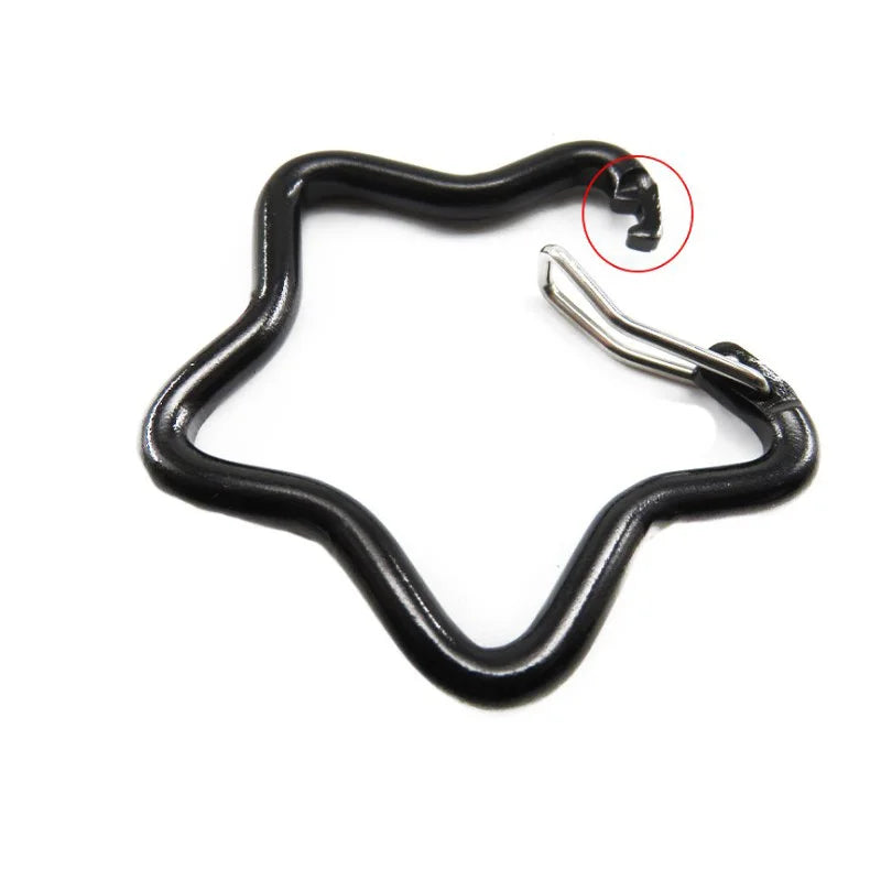 Aluminum Alloy Star Shaped Spring Locking Carabiner Keychain Clip