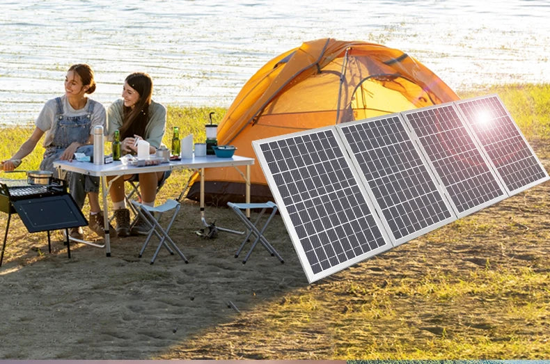 800W solárny panel Skladací rám Odolný, Prenosný solárny panel Dizajn pre kempovanie, vozidlo RV a núdzový prúd
